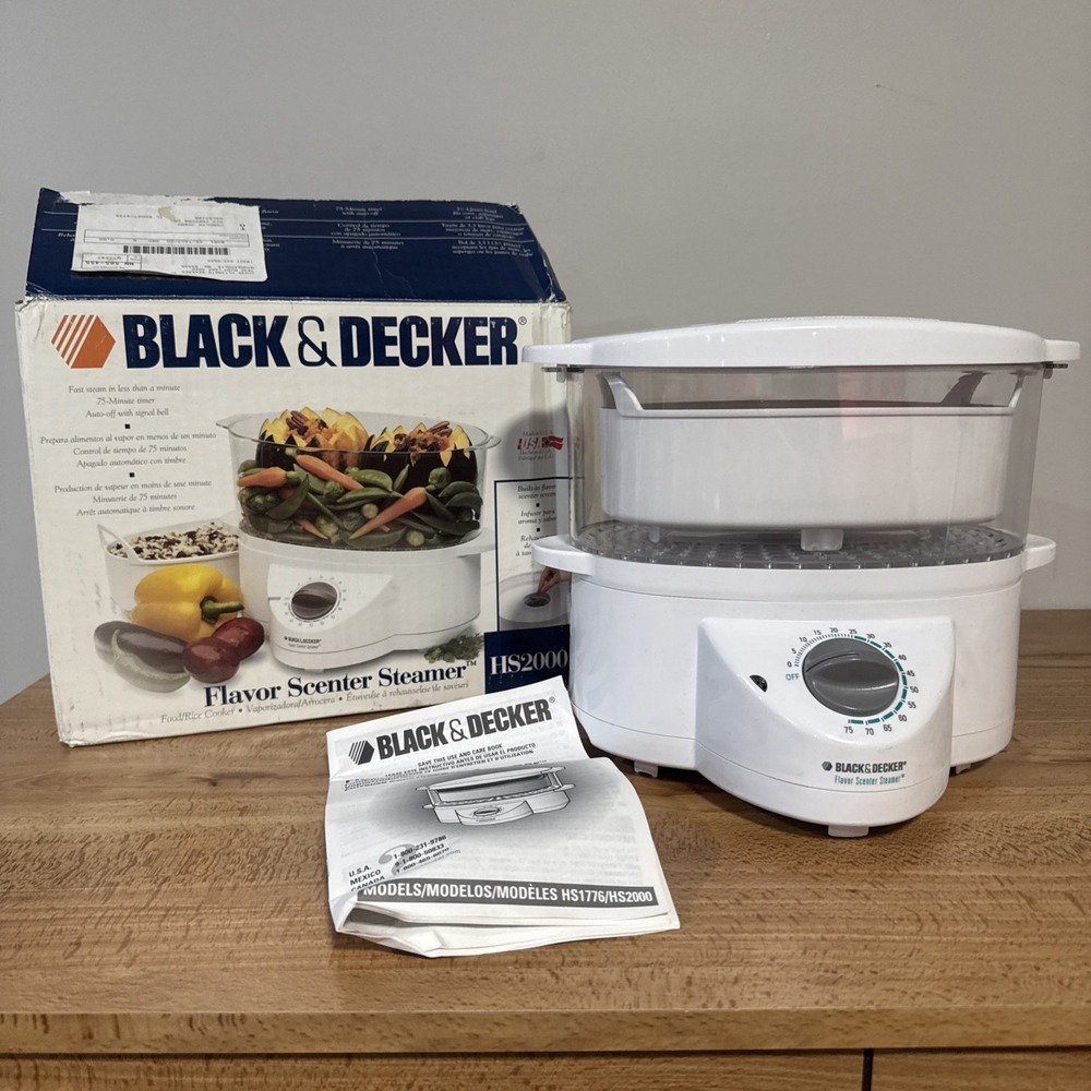 Black & Decker Flavor Scenter Steamer HS2000 Vegetable Rice Cooker Deluxe Works